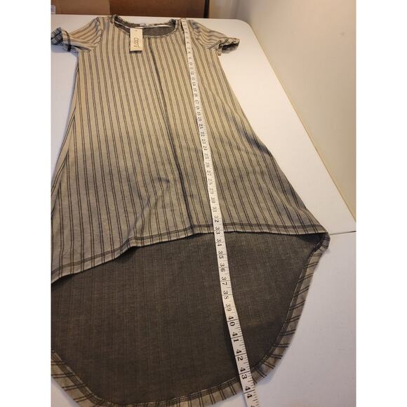 NWT Oddy Grayish Ombre Striped Hi-Low Short Sleeve Dress Women's Size Small - Picture 5 of 9